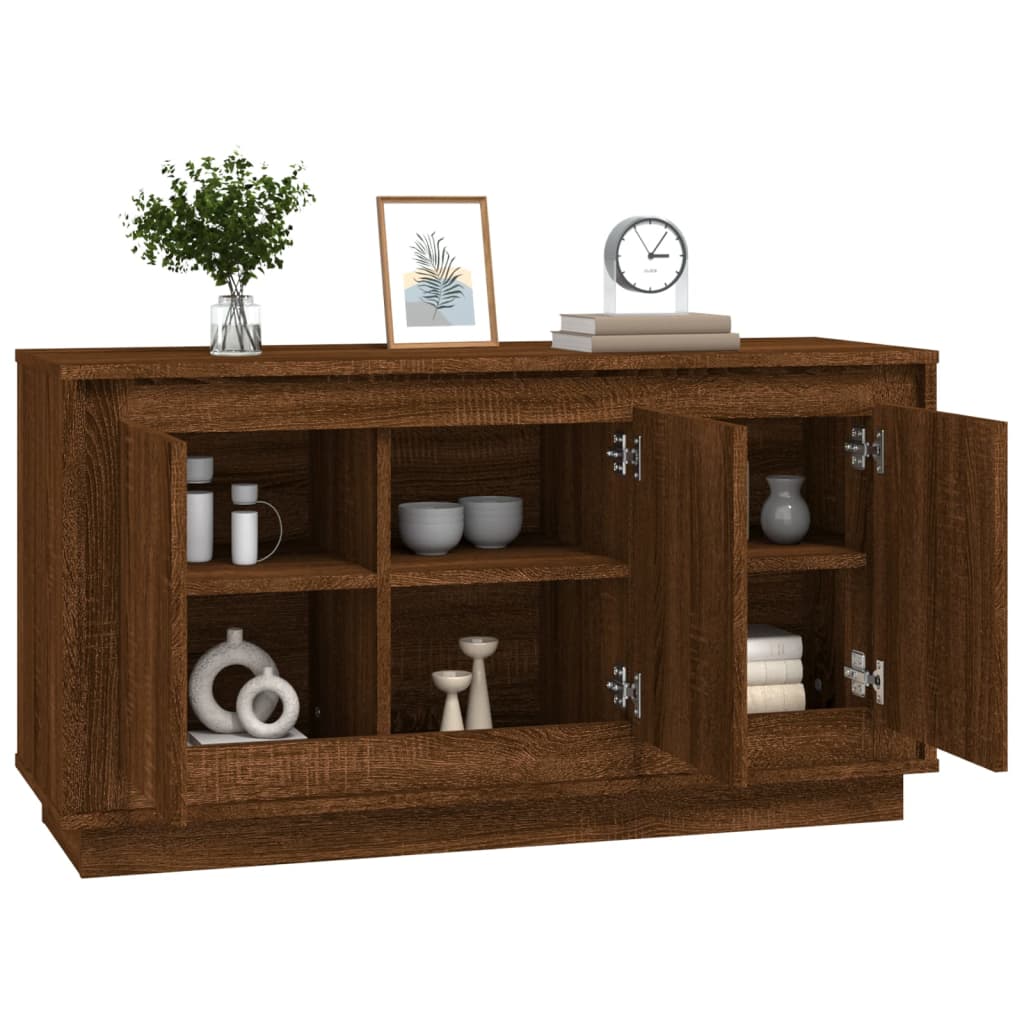 Sideboard Braun Eichen-Optik 102x35x55 cm Holzwerkstoff