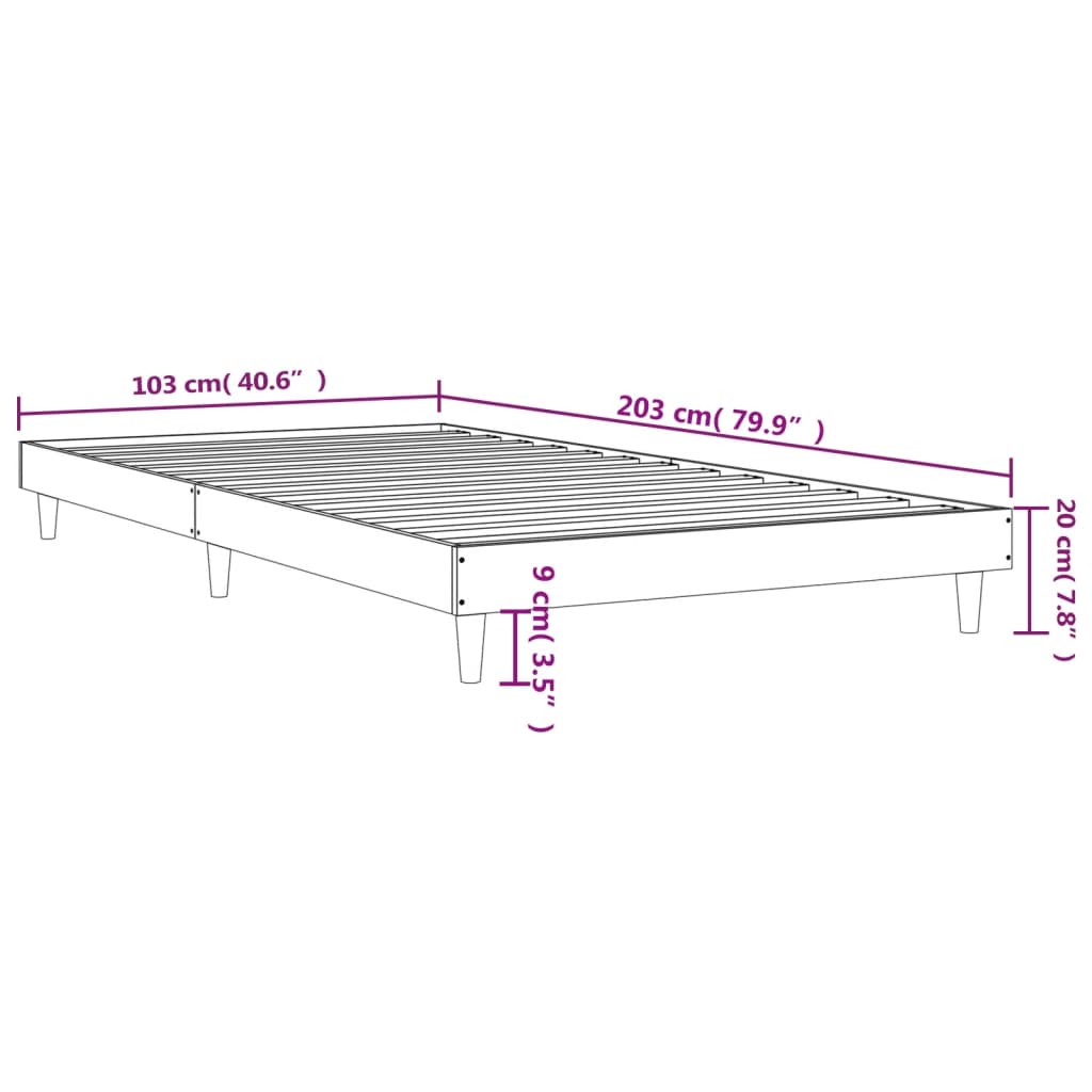 Bettgestell Weiß 100x200 cm Holzwerkstoff