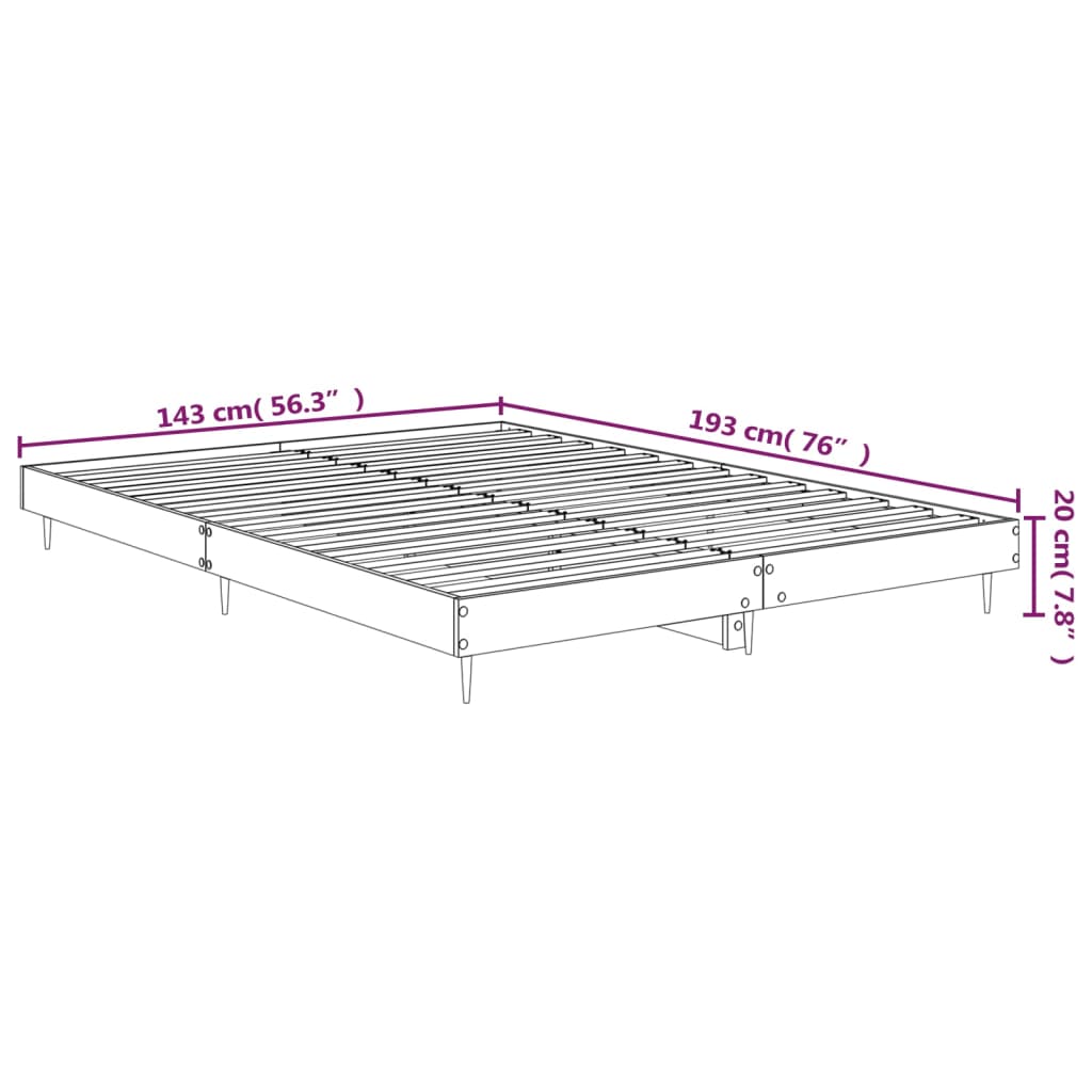 Bettgestell Schwarz 140x190 cm Holzwerkstoff