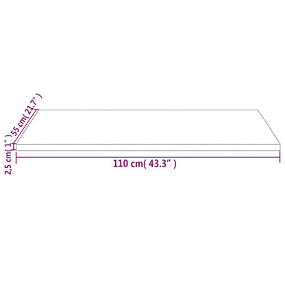 Tischplatte 110x55x2,5 cm Massivholz Kiefer Rechteckig