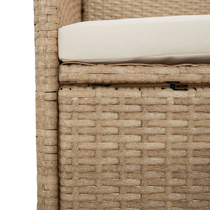 9-tlg. Garten-Essgruppe mit Kissen Beige Poly Rattan