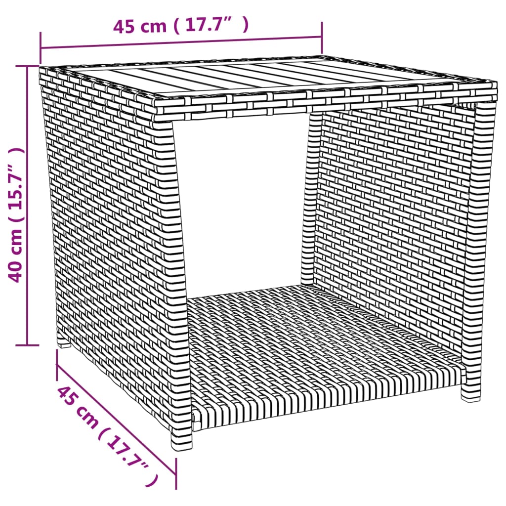 3-tlg. Garten-Lounge-Set Grau Poly Rattan & Massivholz Akazie