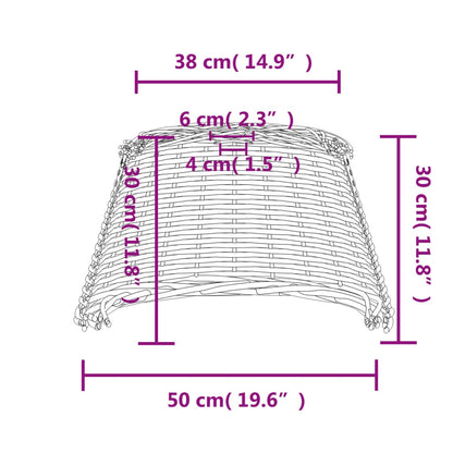 Lampenschirm Braun Ø50x30 cm Korbweide