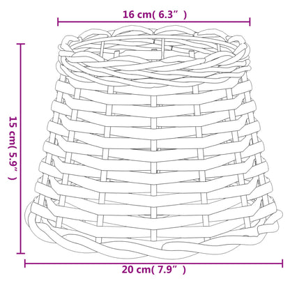 Lampenschirm Weiß Ø20x15 cm Korbweide