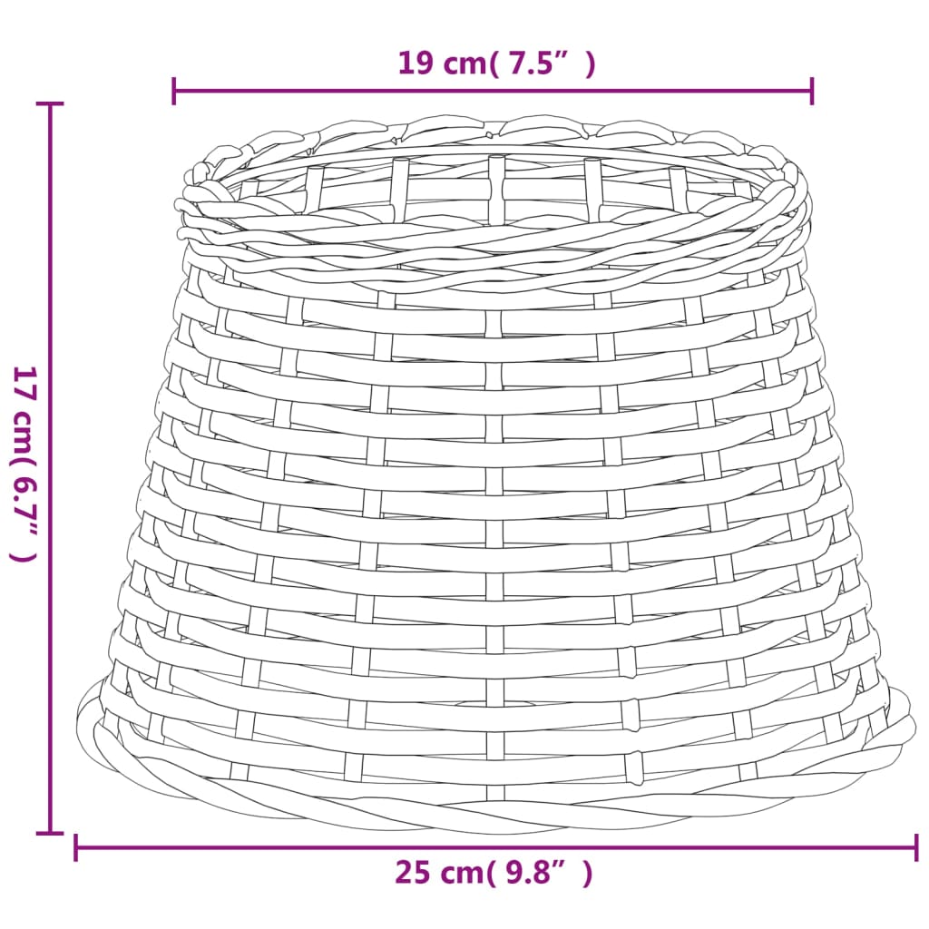 Lampenschirm Weiß Ø25x17 cm Korbweide