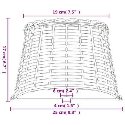 Lampenschirm Weiß Ø25x17 cm Korbweide