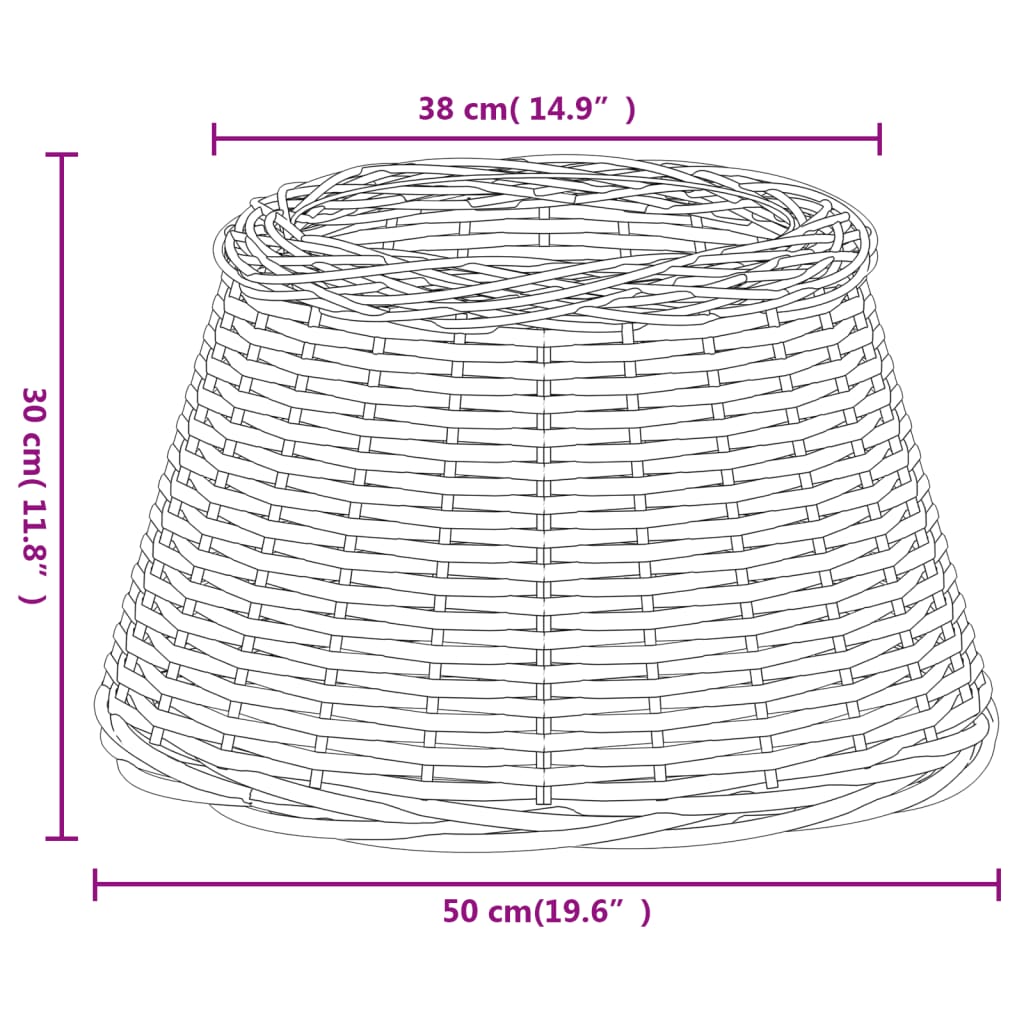 Lampenschirm Weiß Ø50x30 cm Korbweide