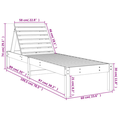 Sonnenliegen 2 Stk. mit Tisch Honigbraun Massivholz Kiefer