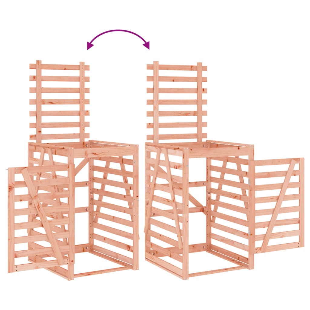 Mülltonnenbox für 2 Tonnen Massivholz Douglasie