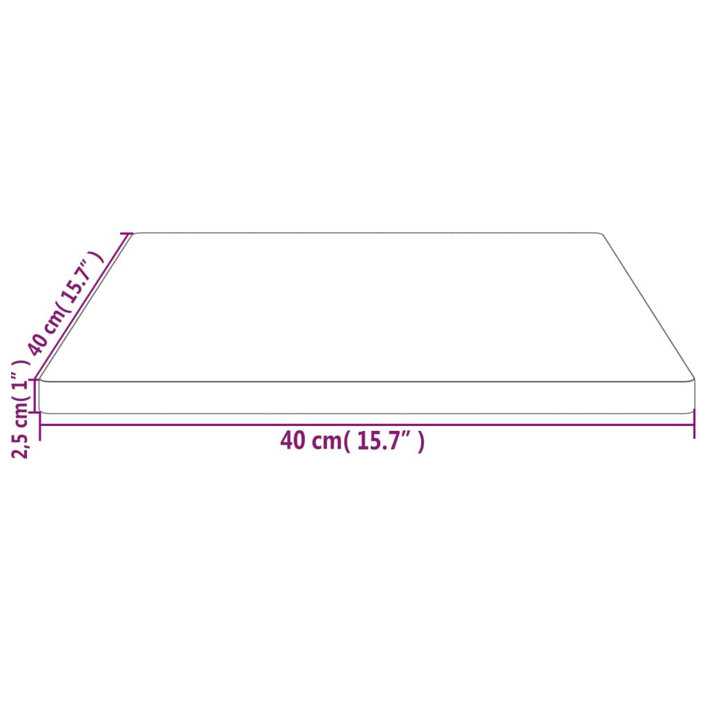 Tischplatte 40x40x2,5 cm Massivholz Kiefer Quadratisch