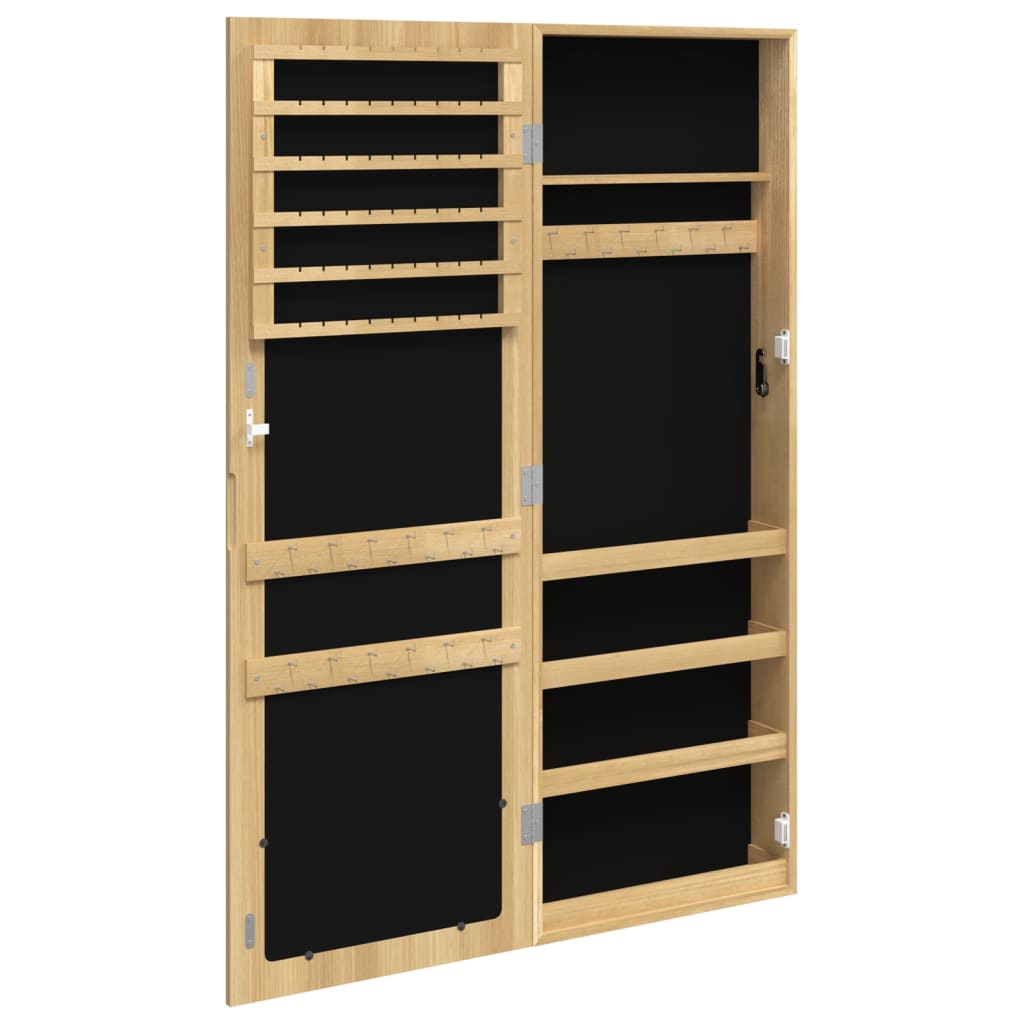 Schmuckschrank mit Spiegel Wandmontage 37,5x10x106 cm