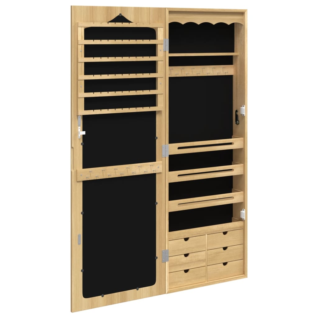 Schmuckschrank mit Spiegel Wandmontage 37,5x10x106 cm