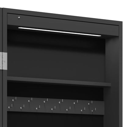 Schmuckschrank mit Spiegel &LED-Beleuchtung Freistehend Schwarz