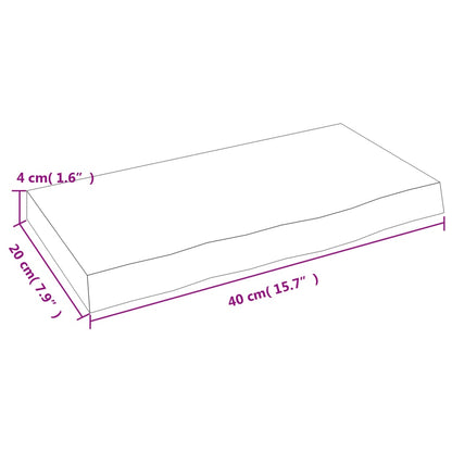 Wandregal 40x20x4 cm Massivholz Eiche Unbehandelt