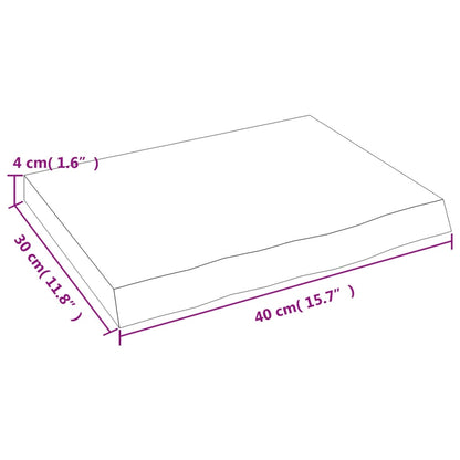 Wandregal 40x30x(2-4) cm Massivholz Eiche Unbehandelt