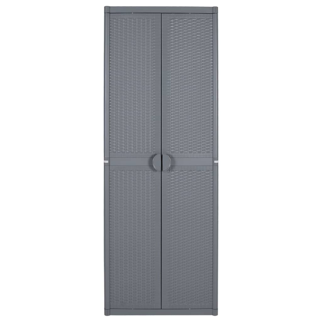 Gartenschrank Grau 65x45x172 cm PP Rattan