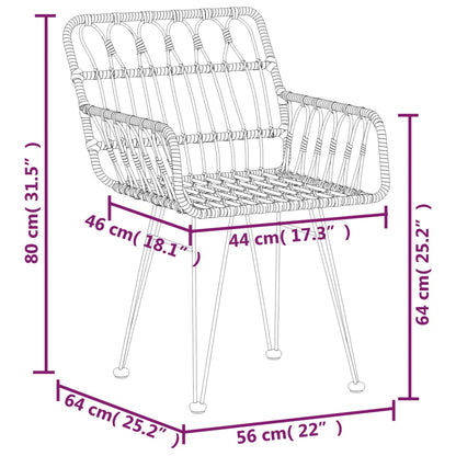 3-tlg. Garten-Essgruppe Poly Rattan