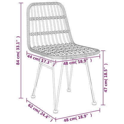 5-tlg. Garten-Essgruppe Schwarz Poly Rattan