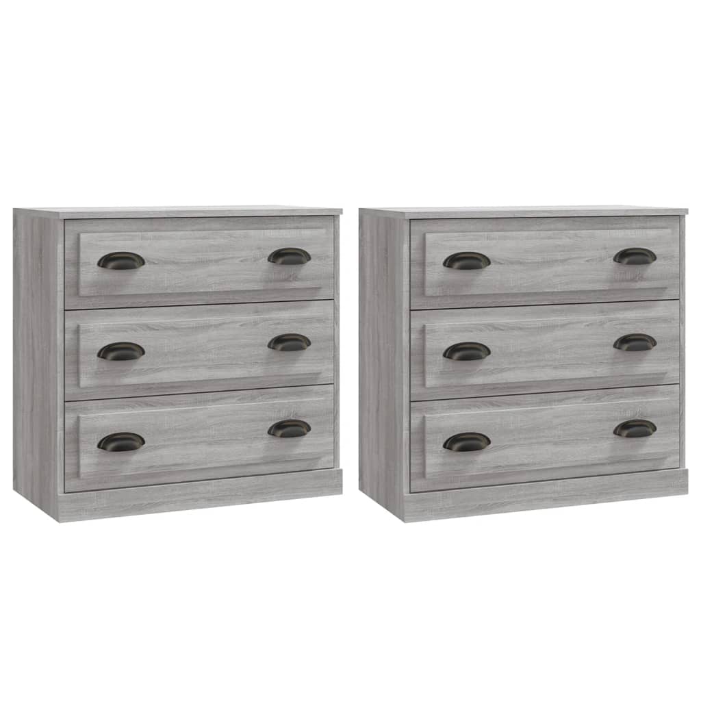 Sideboards 2 Stk. Grau Sonoma Holzwerkstoff