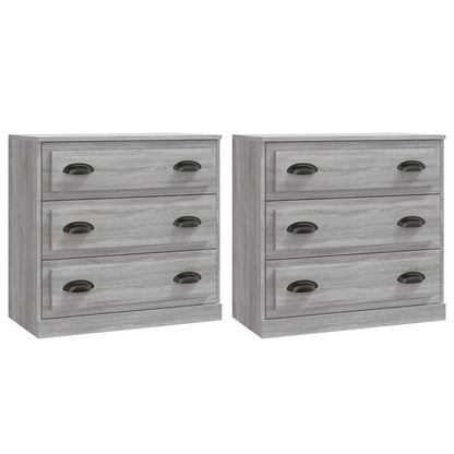 Sideboards 2 Stk. Grau Sonoma Holzwerkstoff