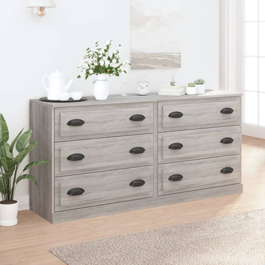 Sideboards 2 Stk. Grau Sonoma Holzwerkstoff