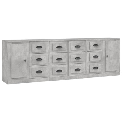 Sideboards 3 Stk. Betongrau Holzwerkstoff