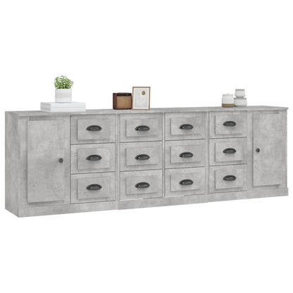 Sideboards 3 Stk. Betongrau Holzwerkstoff