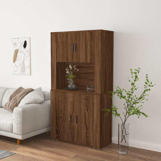 Highboard Braun Eichen-Optik Holzwerkstoff