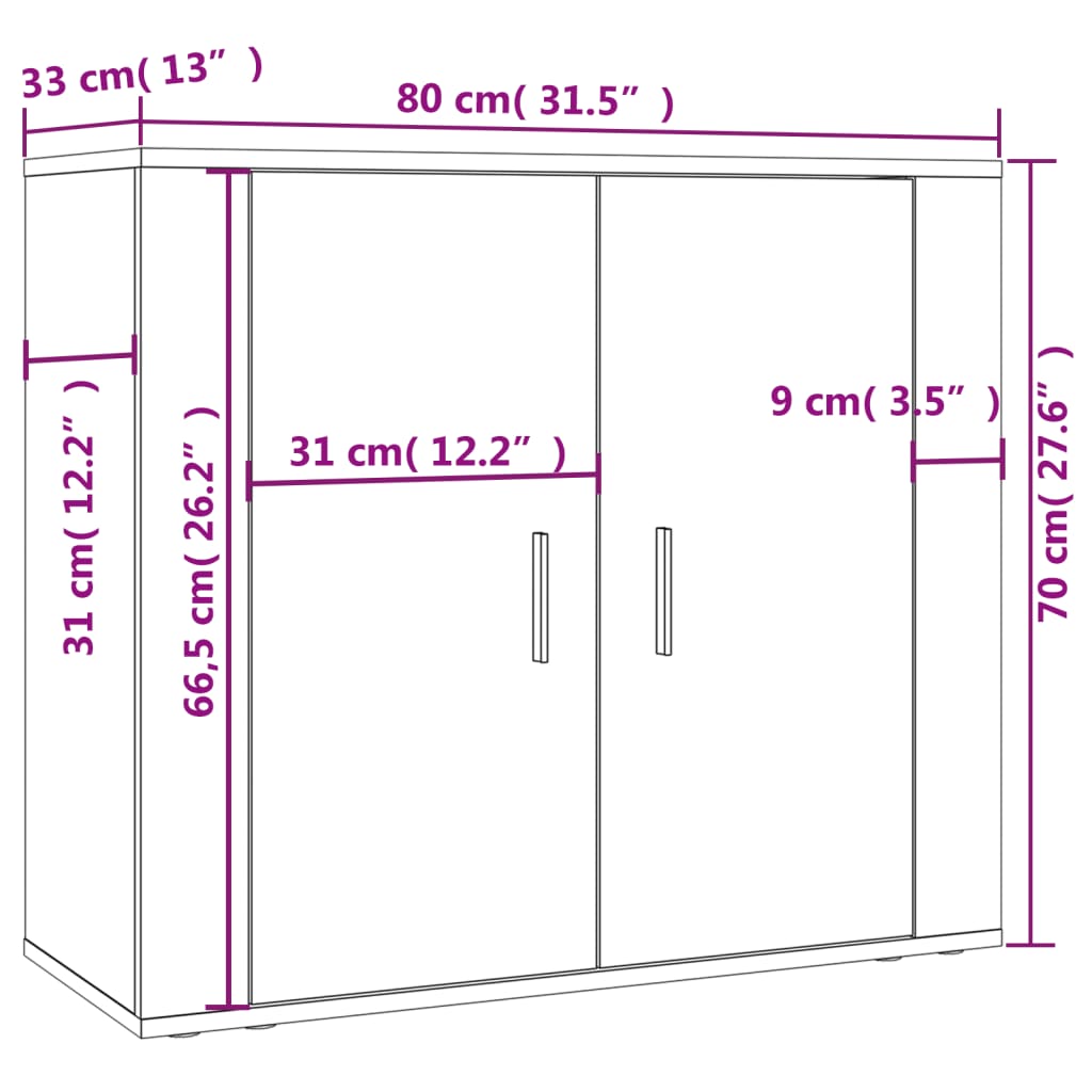 Highboard Weiß Holzwerkstoff