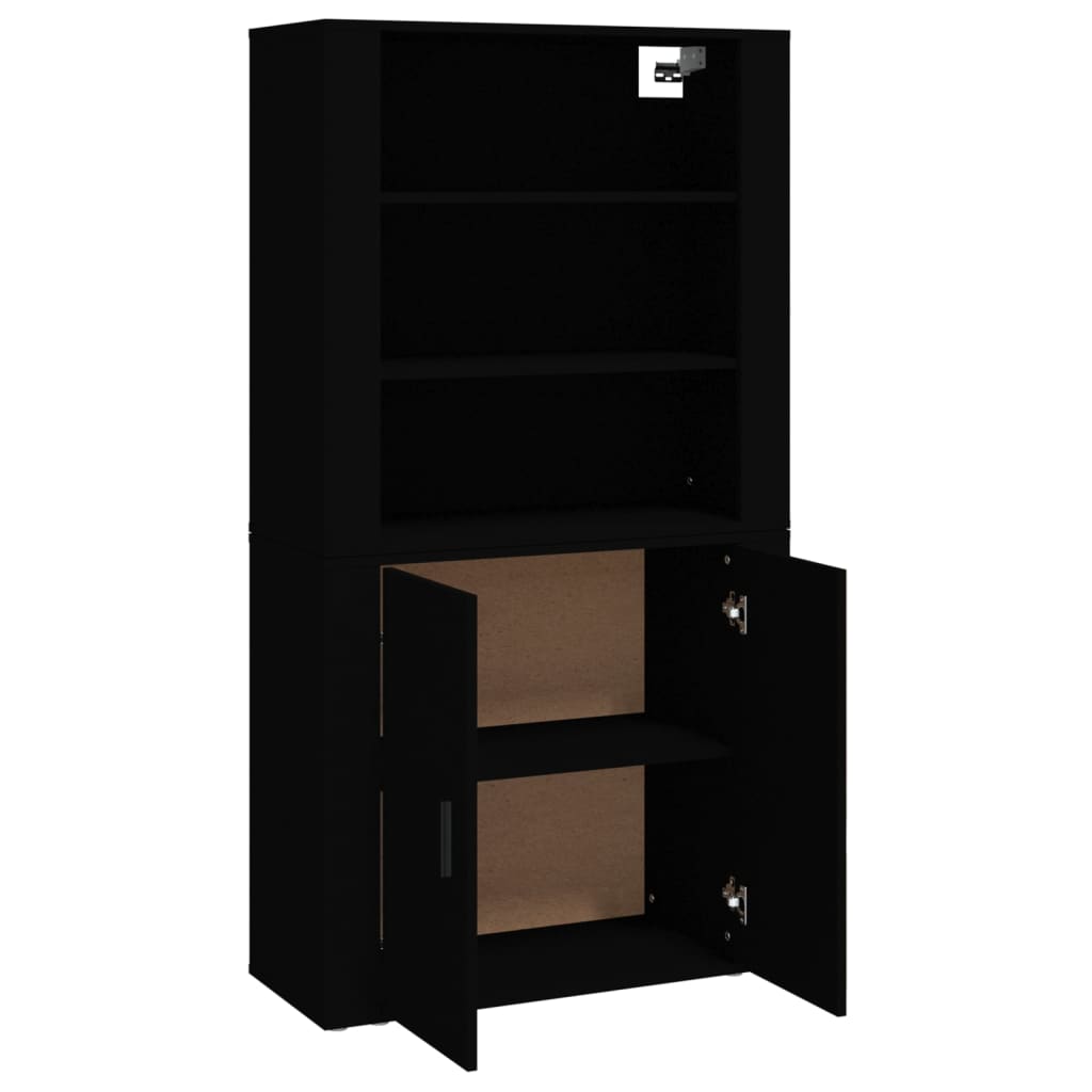 Highboard Schwarz Holzwerkstoff