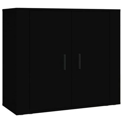 Highboard Schwarz Holzwerkstoff