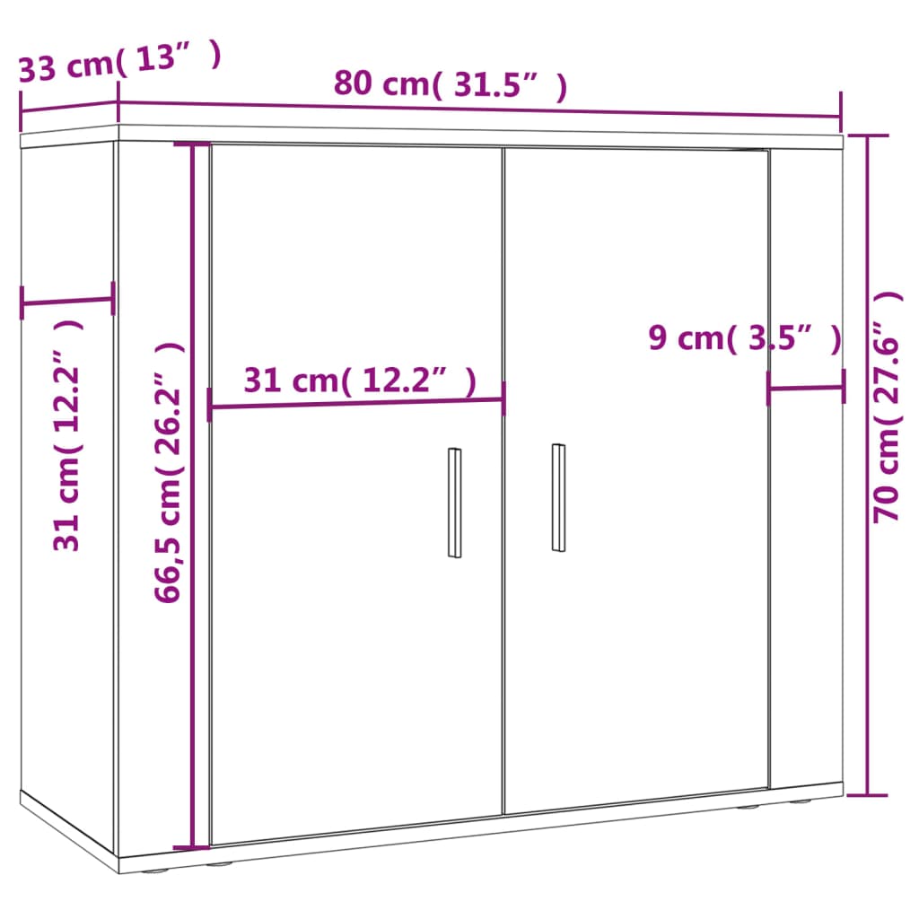 Highboard Schwarz Holzwerkstoff