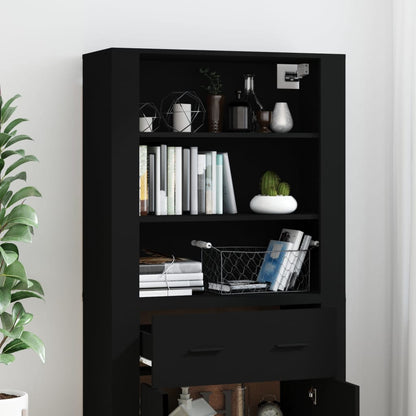 Highboard Schwarz Holzwerkstoff