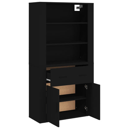 Highboard Schwarz Holzwerkstoff