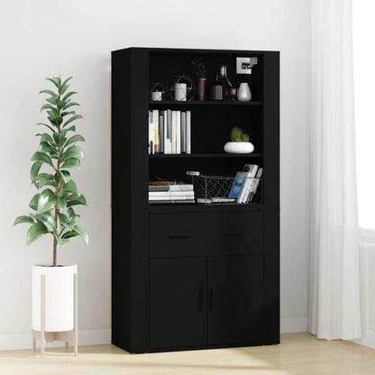 Highboard Schwarz Holzwerkstoff