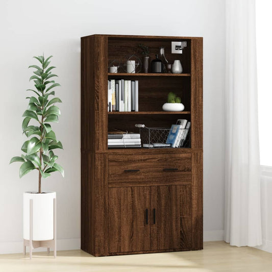 Highboard Braun Eichen-Optik Holzwerkstoff