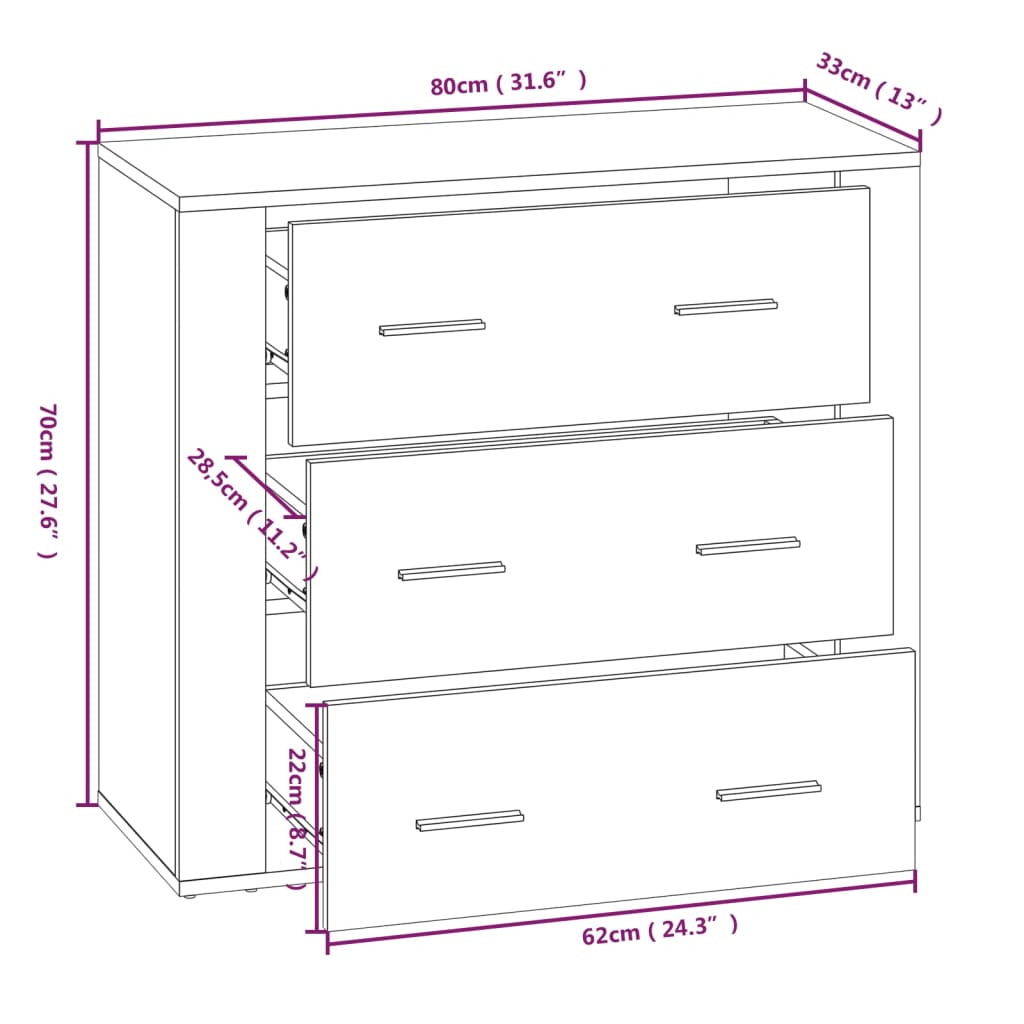 Highboard Weiß Holzwerkstoff