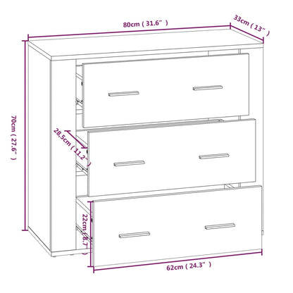 Highboard Räuchereiche Holzwerkstoff