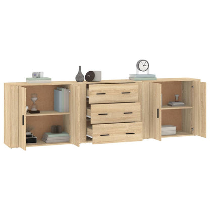 Sideboards 3 Stk. Sonoma-Eiche Holzwerkstoff