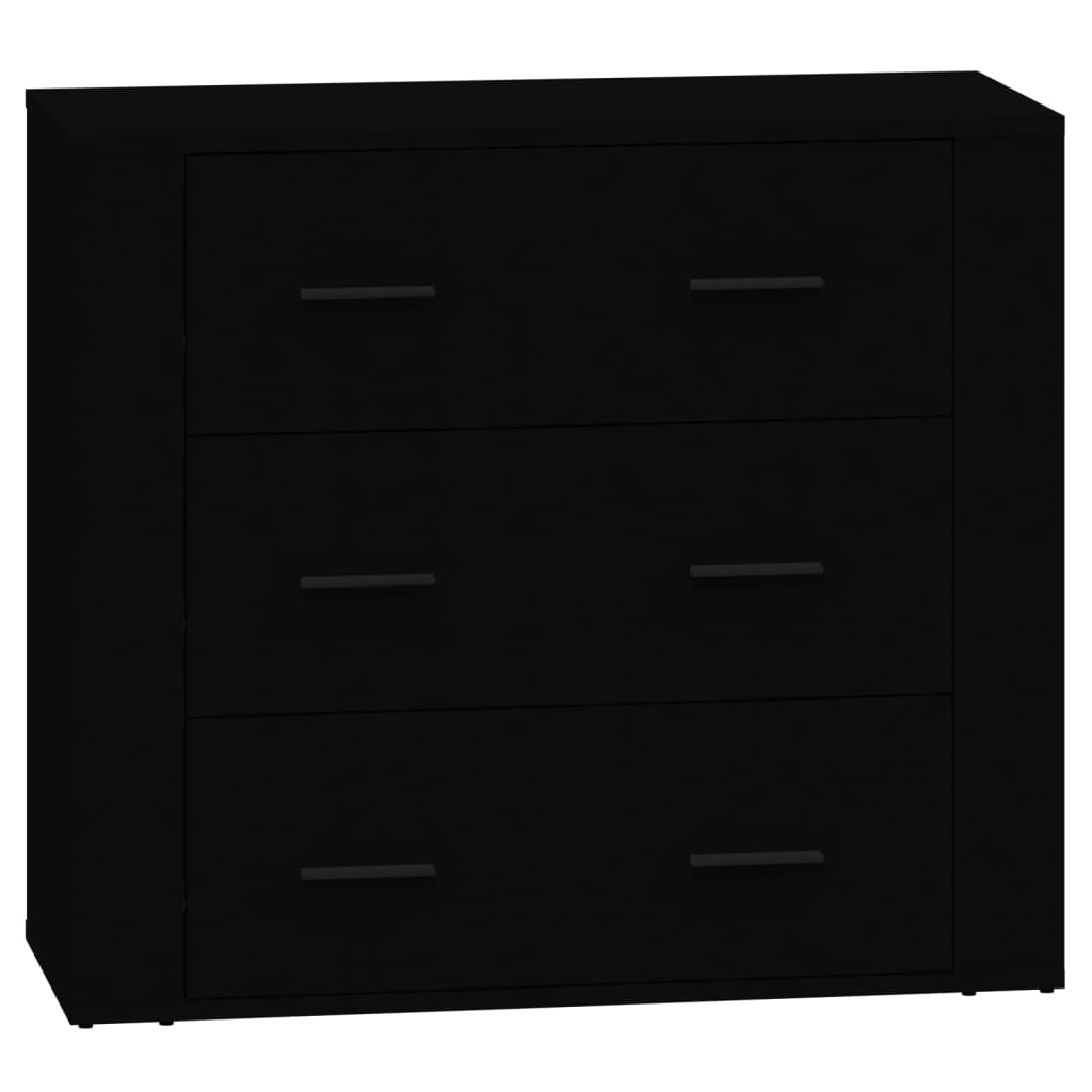 Sideboards 2 Stk. Schwarz Holzwerkstoff