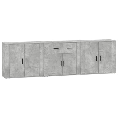 Sideboards 3 Stk. Betongrau Holzwerkstoff