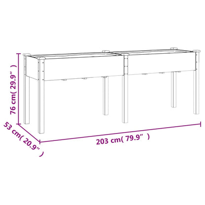 Pflanzkübel mit Einsatz Braun 203x53x76 cm Massivholz Tanne