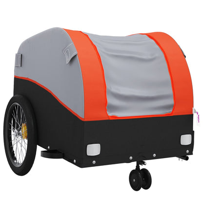 Fahrradanhänger Schwarz und Orange 30 kg Eisen