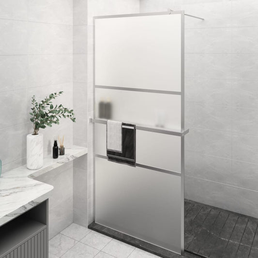 Duschwand mit Ablage für Walk-In-Dusche Chrom 80x195 cm ESG