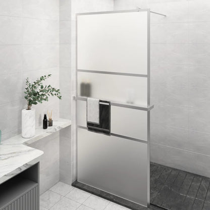 Duschwand mit Ablage für Walk-In-Dusche Chrom 90x195 cm ESG