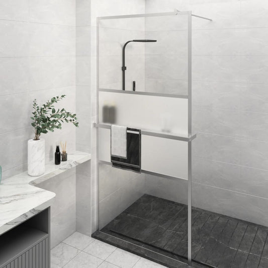 Duschwand mit Ablage für Walk-In-Dusche Chrom 100x195 cm ESG