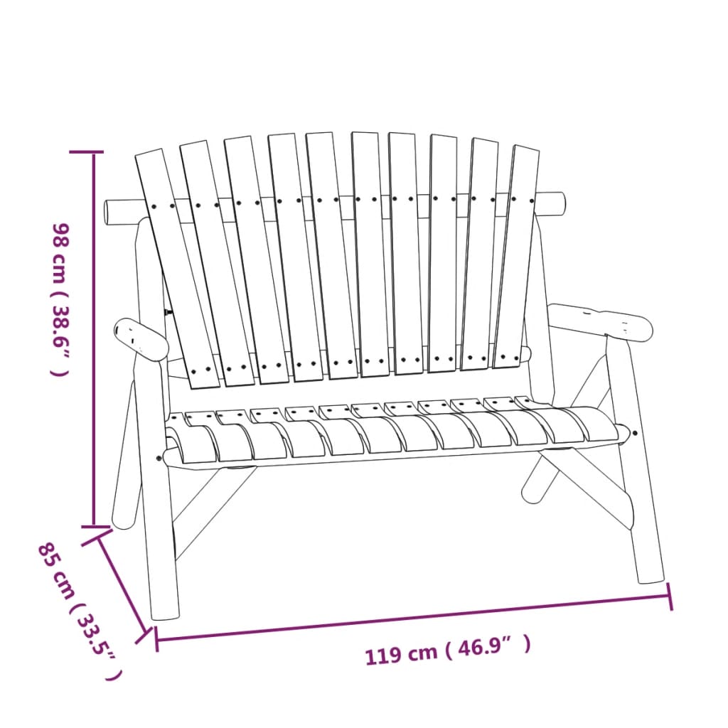 3-tlg. Garten-Lounge-Set Massivholz Fichte