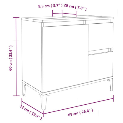 3-tlg. Badmöbel-Set Braun Eichen-Optik Holzwerkstoff