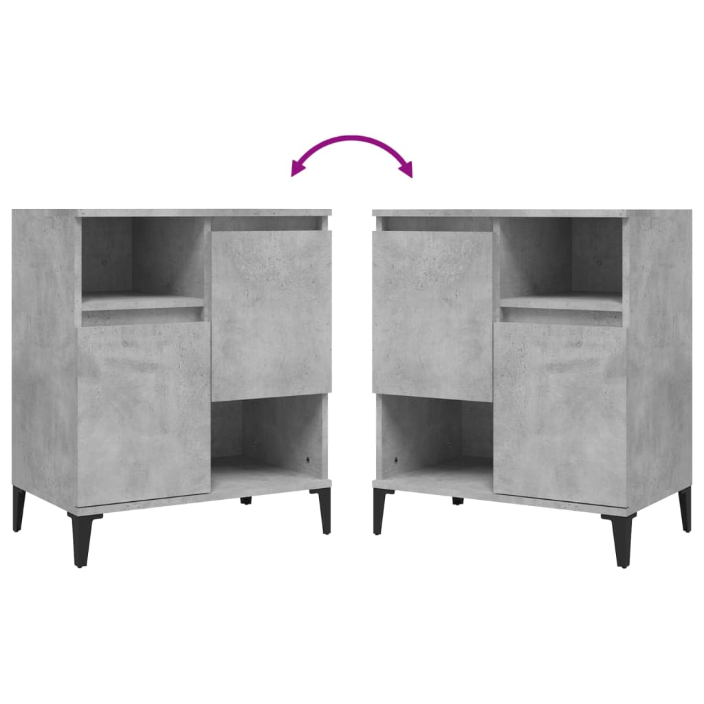 Sideboards 2 Stk. Betongrau 60x35x70 cm Holzwerkstoff