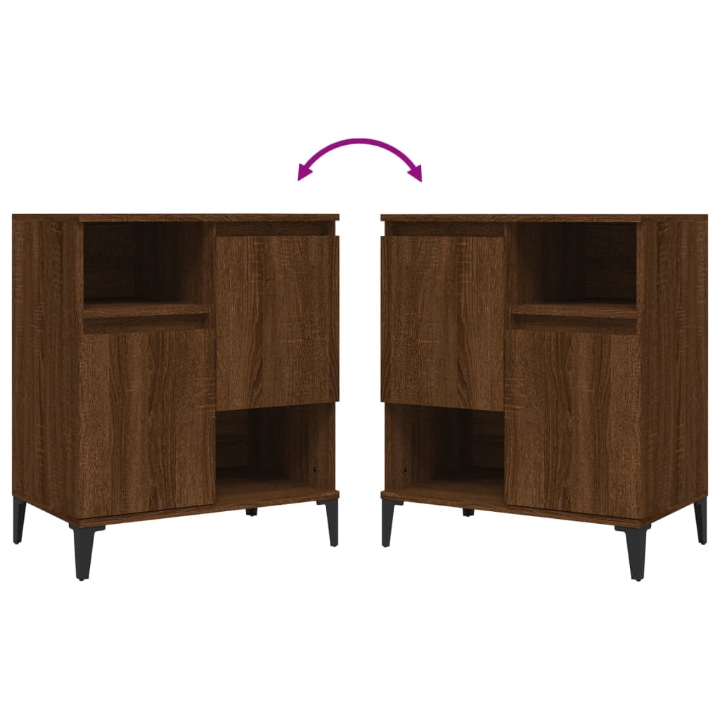 Sideboards 2 Stk. Braun Eichen-Optik 60x35x70 cm Holzwerkstoff